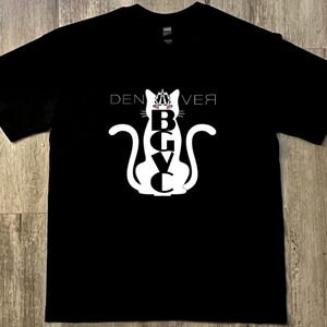 BGVC Denver Double Tailed Cat Graphic Tee, Black, Cotton, Unisex Large